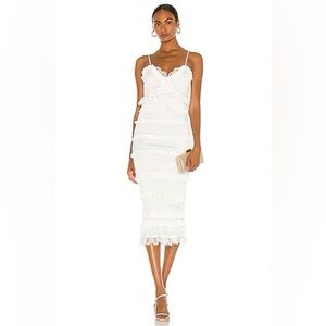 V. Chapman White Narcisse Midi Dress